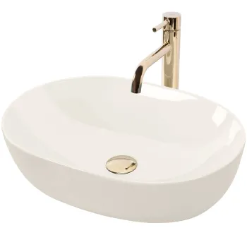 Lavoar Lisa ecru lucios L49 cm imagine