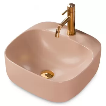 Lavoar Luiza beige ceramica sanitara - 42 cm imagine