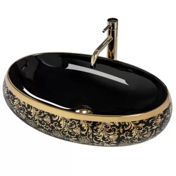 Lavoar Meryl ceramica sanitara negru - 60 cm imagine