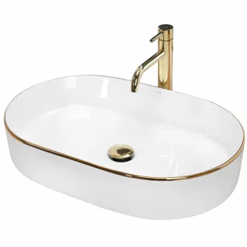 Lavoar Nadia Edge alb/auriu L61 cm imagine
