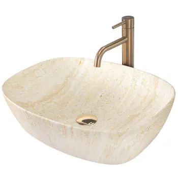 Lavoar pentru blat Rea Freja Travertine Matt imagine