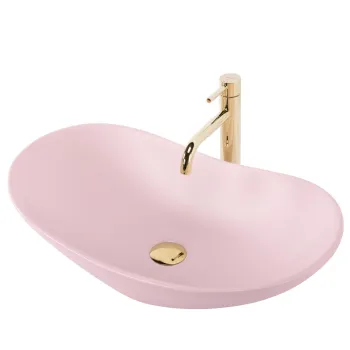 Lavoar pentru blat Rea Royal Powder Pink Matt imagine