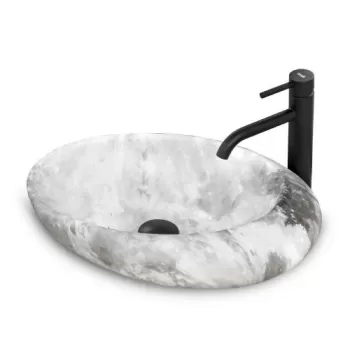 Lavoar Roxy Marmura Gri ceramica sanitara - 49 cm imagine