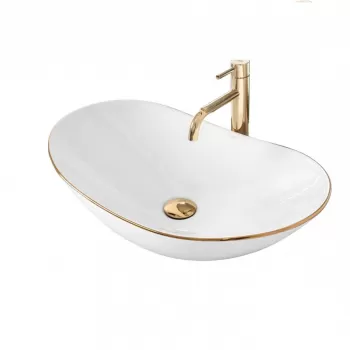 Lavoar Royal Gold Edge ceramica sanitara - 62,5 cm imagine