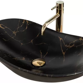 Lavoar Royal Marmura negru mat ceramica - 60,5 cm imagine