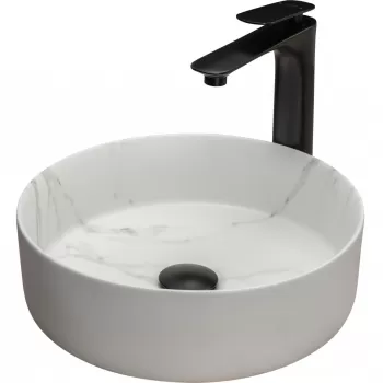Lavoar Sami alb marmura ceramica sanitara - 36 cm imagine