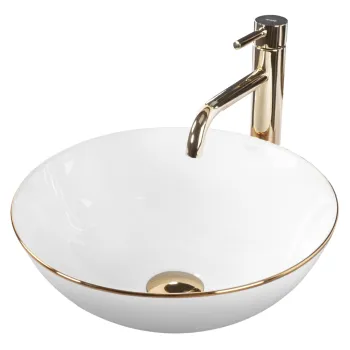 Lavoar Stella alb/auriu L35,5 cm imagine