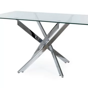 Masa Agis II transparent/crom - L140xl80xh75 cm imagine