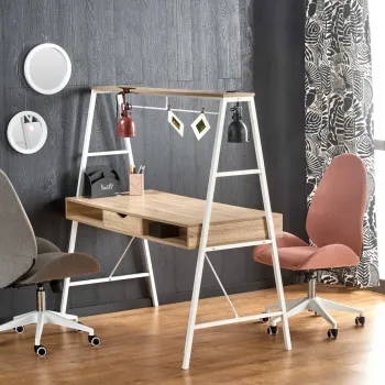 Masa de birou B48 stejar sonoma/alb L139 cm imagine