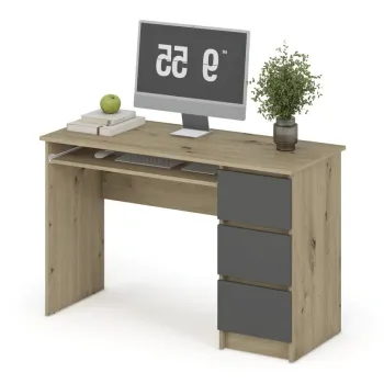Masa de birou Cino stejar artizan/grafit L120 cm imagine
