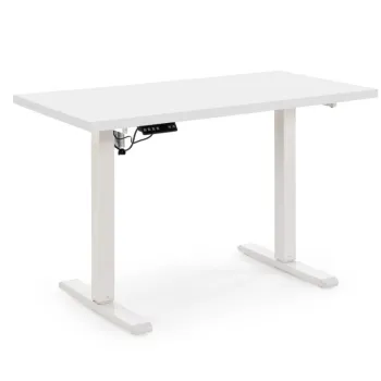 Masa de birou cu functie de reglare a inaltimii B54 alb/alb L120 cm imagine
