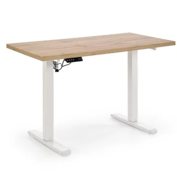 Masa de birou cu functie de reglare a inaltimii B54 stejar artizan/alb L120 cm imagine