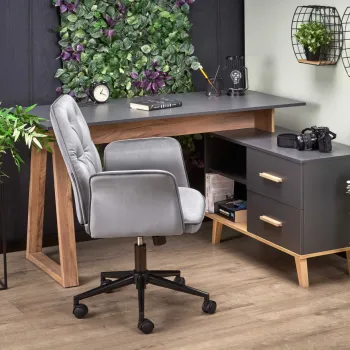 Masa de birou Sergio XL antracit/stejar wotan imagine