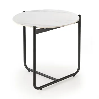 Masa de cafea Acuna S marmura alba/negru o50/h50 cm imagine