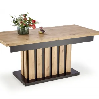 Masa de cafea Baretti extensibila stejar artizan/negru L130-170 cm imagine