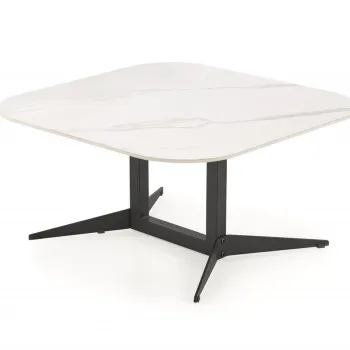 Masa de cafea Borna marmura alba/negru L80 cm imagine