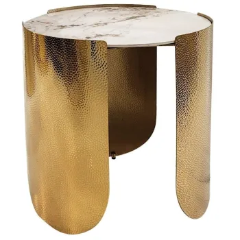 Masa de cafea Coccodrillo S marmura alba/auriu o50/h55 cm imagine