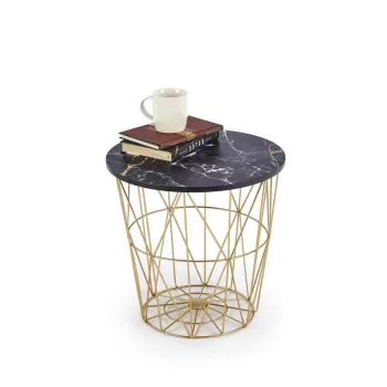 Masa de cafea Harissa G - marmura neagra/gold imagine