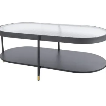 Masa de cafea Laguna B transparent/negru L110 cm imagine