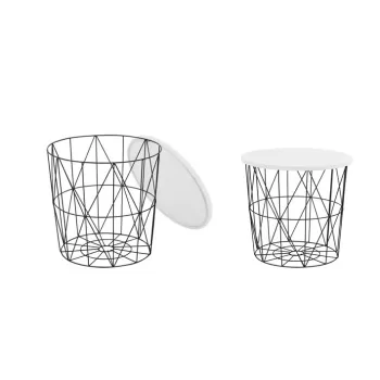 Masa de cafea Mariffa negru-alb - d 42 x h 41 cm imagine