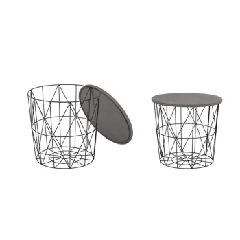 Masa de cafea Mariffa negru-gri - d 42 x h 41 cm imagine