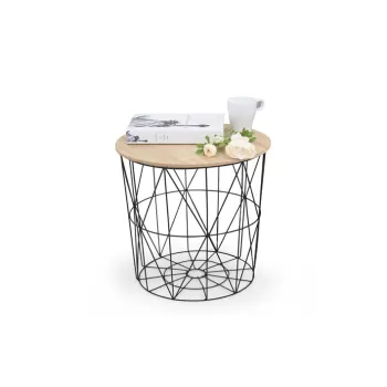 Masa de cafea Mariffa negru-natur - d 42 x h 41 cm imagine