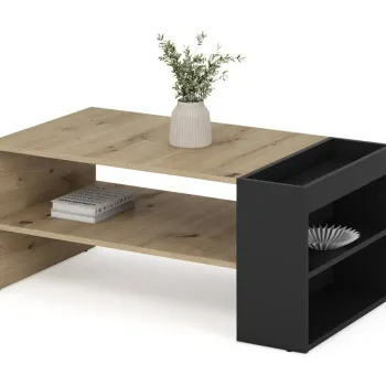 Masa de cafea Murcia stejar artizan/negru L100 cm imagine