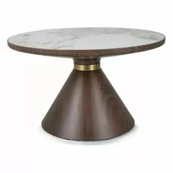 Masa de cafea Napa B alb/maro - d70 x h43 cm imagine