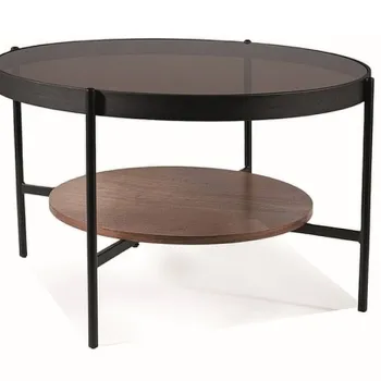 Masa de cafea Prima B chihlimbar transparent/nuc o74/h43 imagine