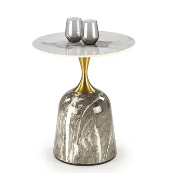 Masa de cafea Rosa marmura alba/marmura gri/auriu o50/h59 cm imagine