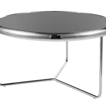 Masa de cafea Scarlett negru/argintiu - d74 x h40 cm imagine