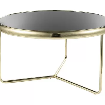 Masa de cafea Scarlett negru/auriu - d74 x h40 cm imagine