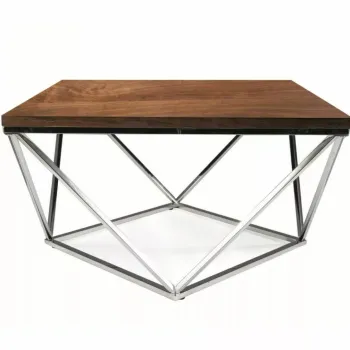 Masa de cafea Silver A nuc/crom L80xl80 cm imagine