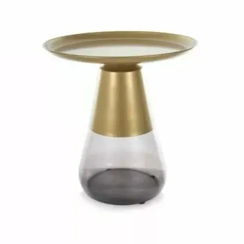 Masa de cafea Tiffany A auriu mat/negru o50/h52 cm imagine