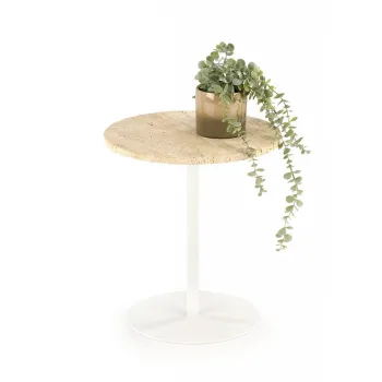 Masa de cafea Traverso travertin/alb o40/h45 cm imagine