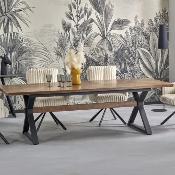 Masa extensibila Baron nuc/negru L200-350 cm imagine