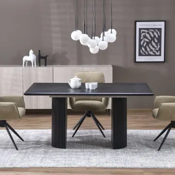 Masa extensibila Bolero stejar natural/negru L160-250 cm imagine