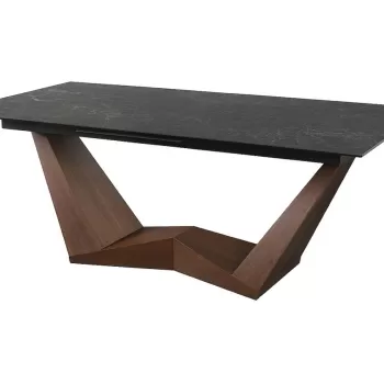 Masa extensibila Bonucci Ceramic negru/nuc - L200-250 cm imagine