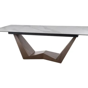 Masa extensibila Bonucci Ceramic STATUARIO VENATO alb/nuc L200-250 cm imagine