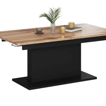 Masa extensibila Busetti stejar wotan/negru mat L126-167 cm imagine