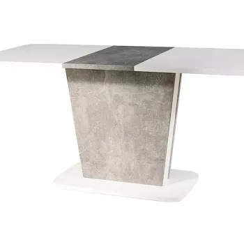 Masa extensibila Calipso alb mat/gri L110x145x68,6 cm IN imagine