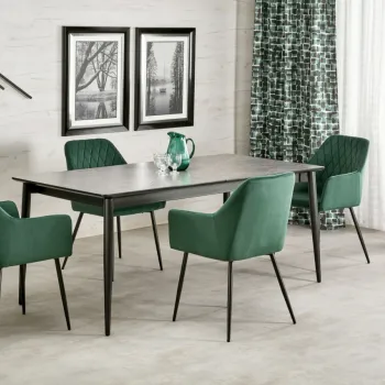 Masa extensibila Charles marmura gri/negru L180-260 cm imagine