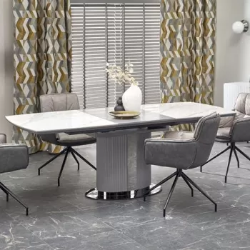 Masa extensibila Dancan marmura alba/gri - L160-220 cm imagine