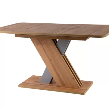 Masa Extensibila Exel stejar wotan/silver - L140/180 x 85l x 76h cm imagine
