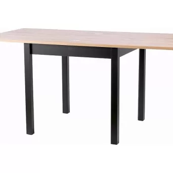 Masa extensibila Flip stejar artizan/negru - L80-160xl80xh76 cm imagine