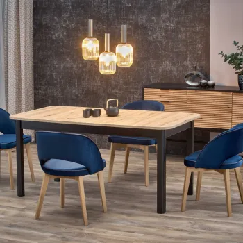 Masa extensibila Florian L160-228 cm stejar artizan/negru imagine