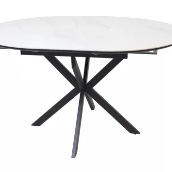 Masa extensibila Gaston Ceramic alb/negru L100-135xl100 cm imagine