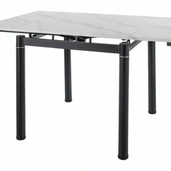 Masa extensibila GD-082 marmura alba/negru L80-131xl80 cm imagine