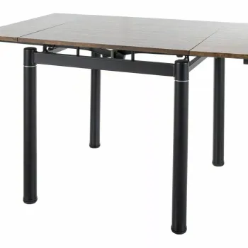 Masa extensibila GD082 nuc vintage/negru mat L80-131xl80 cm imagine