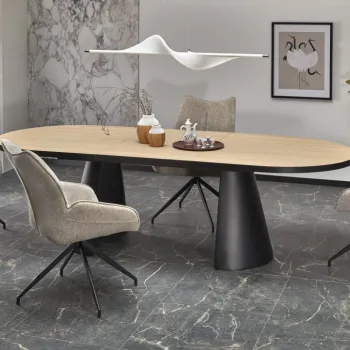 Masa extensibila Giacomo natur/negru L180-240 cm imagine